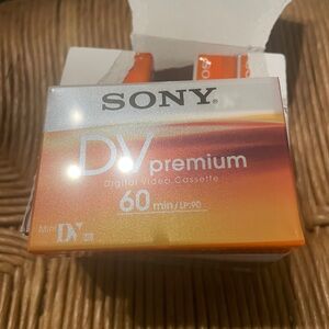 Sony DV Premium Cassette in Orange and White